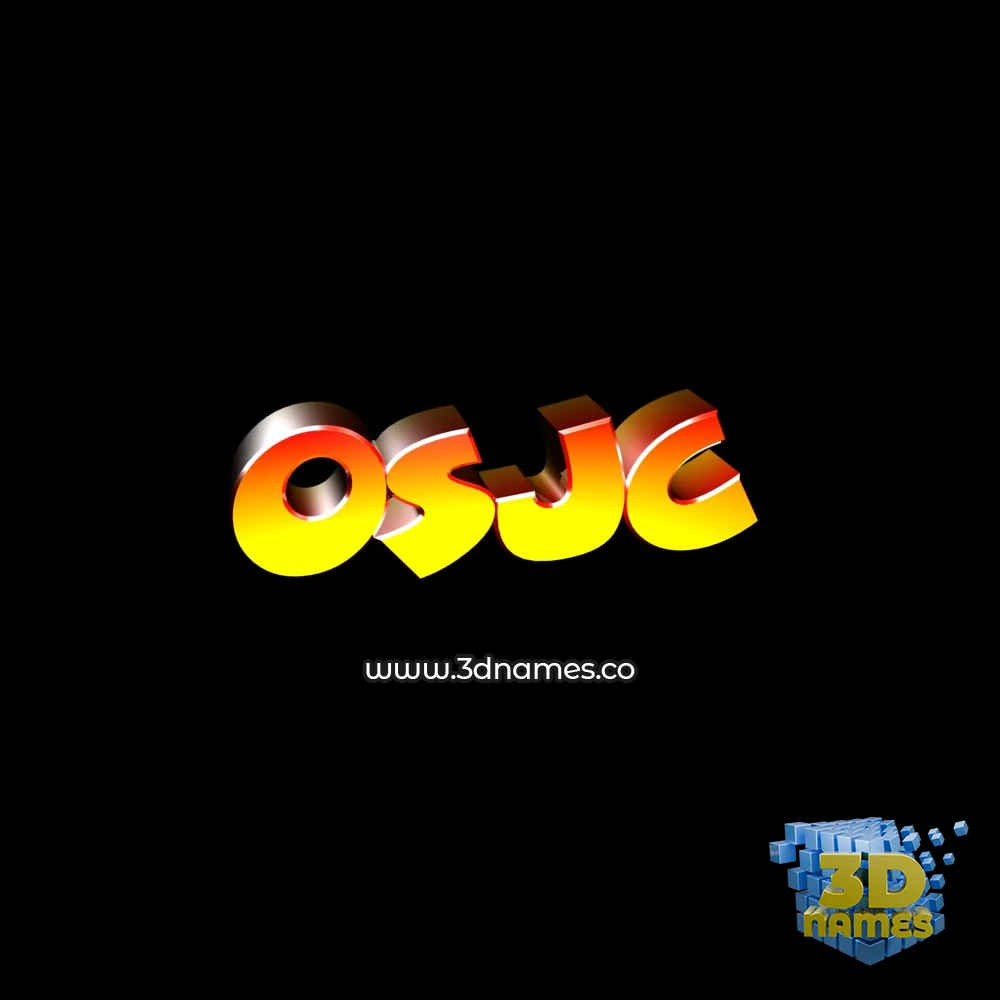 osjc in Black Background style - 3D name wallpaper