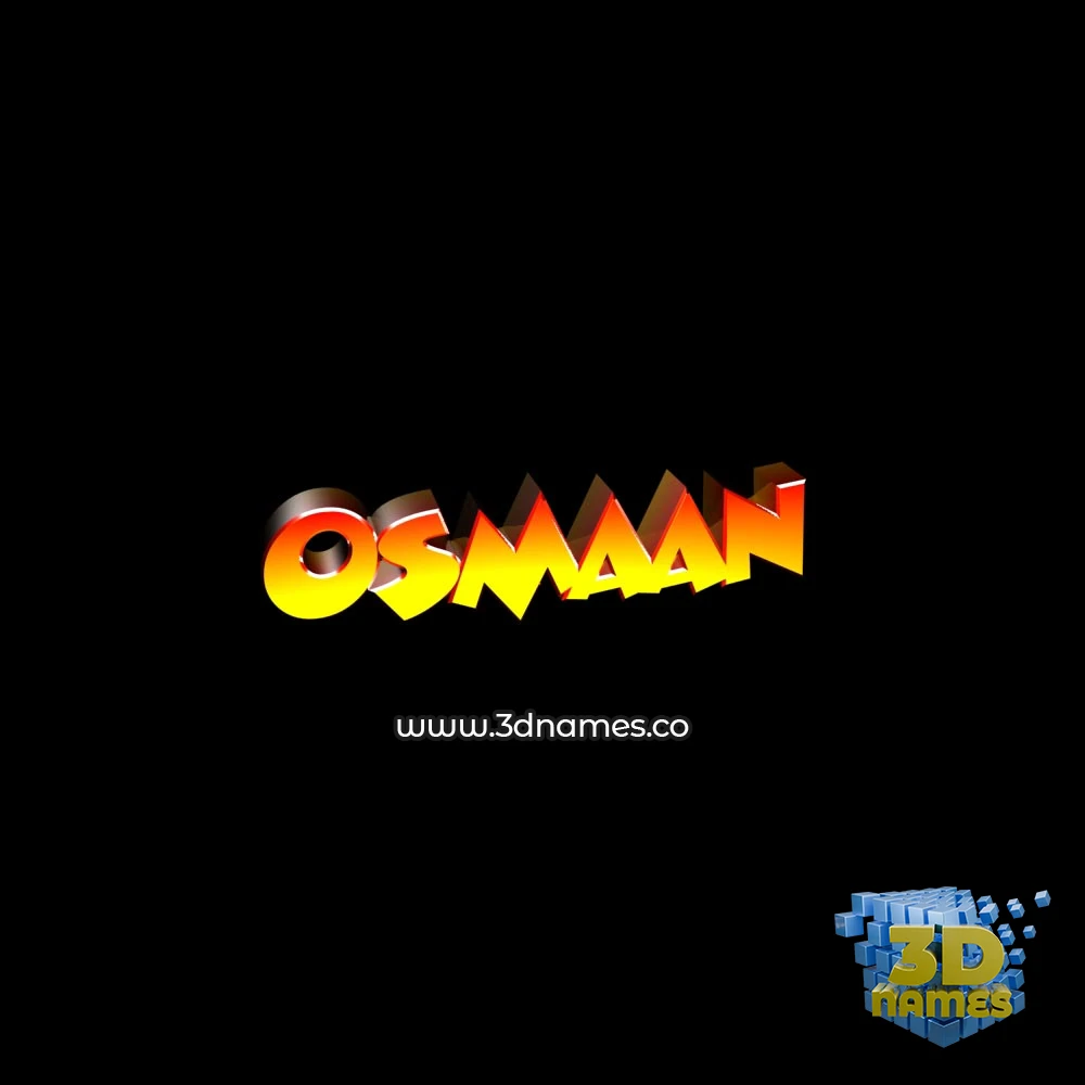 osmaan in Black Background style - 3D name wallpaper