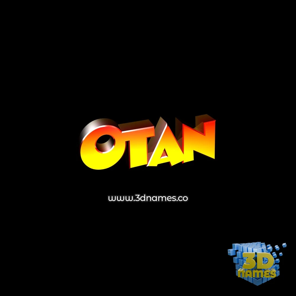 otan in Black Background style - 3D name wallpaper