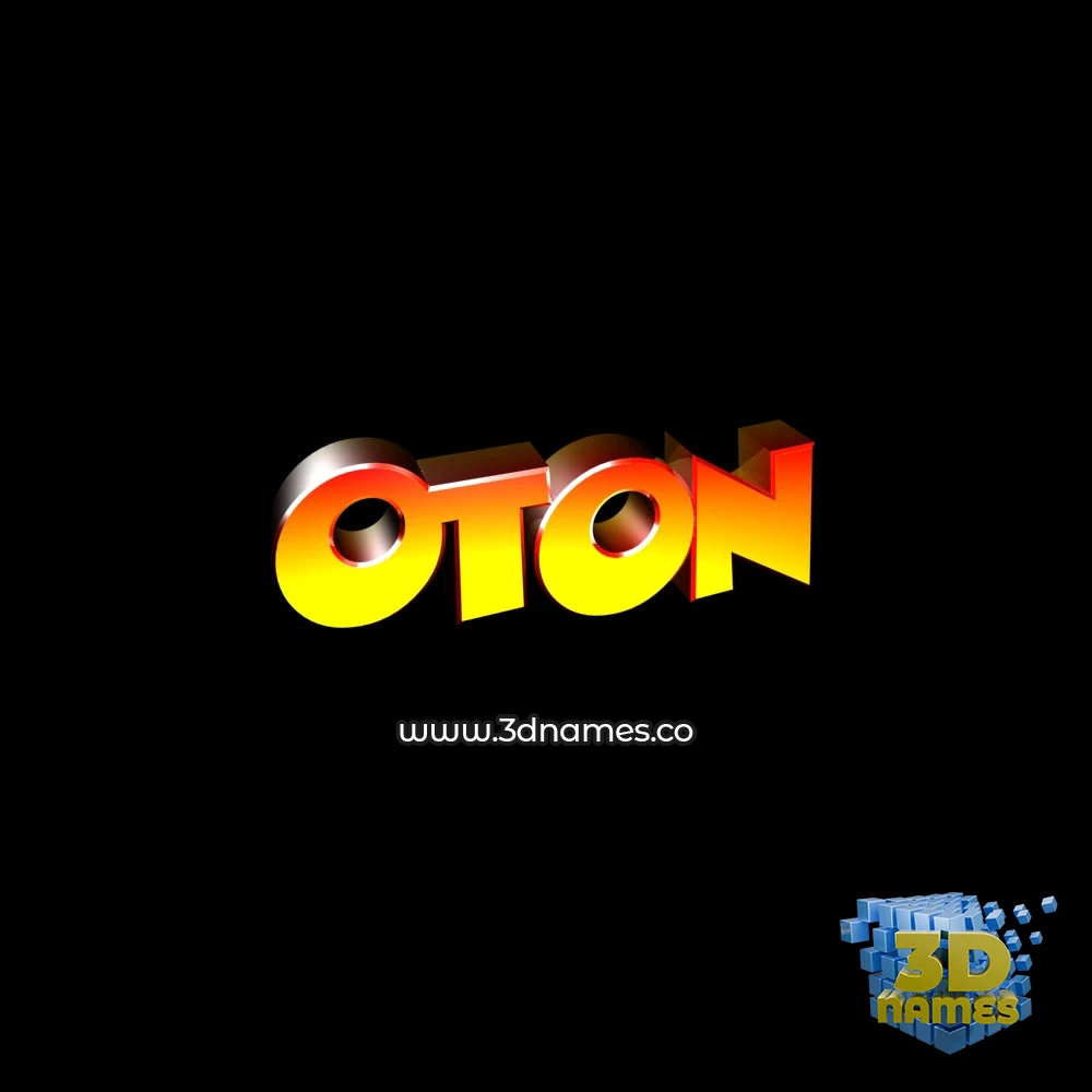oton in Black Background style - 3D name wallpaper