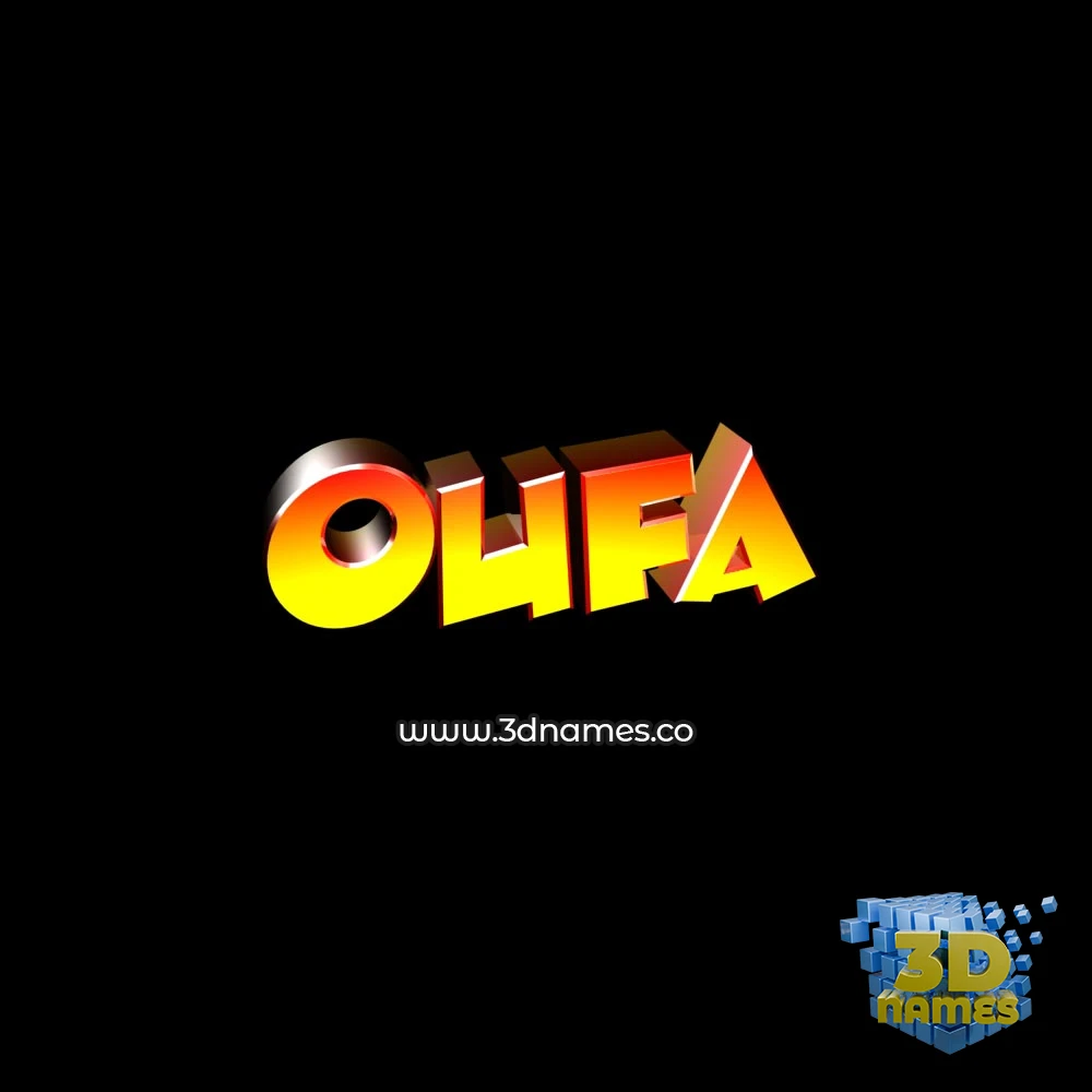 oufa in Black Background style - 3D name wallpaper