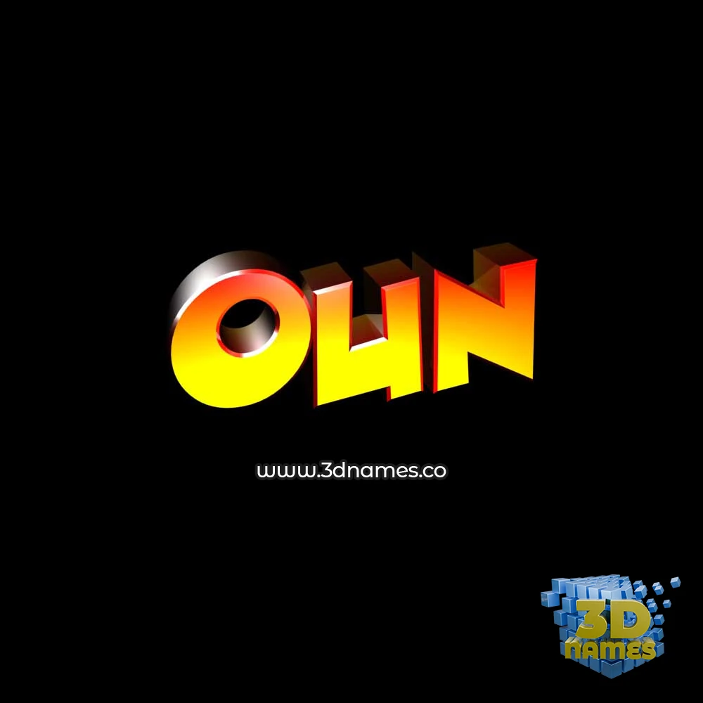 oun in Black Background style - 3D name wallpaper