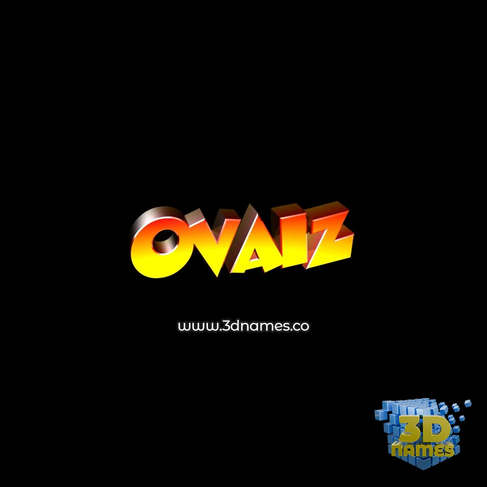 ovaiz in Black Background style - 3D name wallpaper