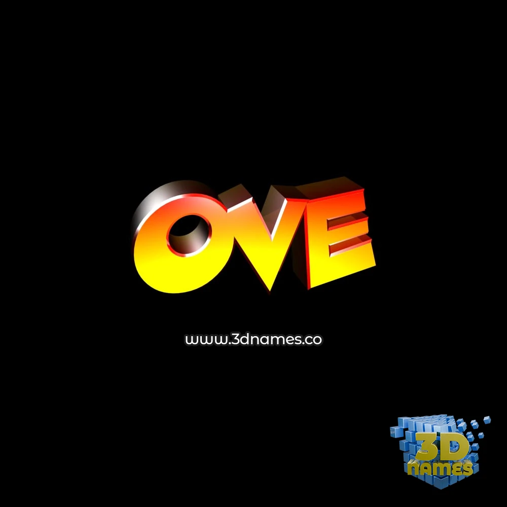 ove in Black Background style - 3D name wallpaper
