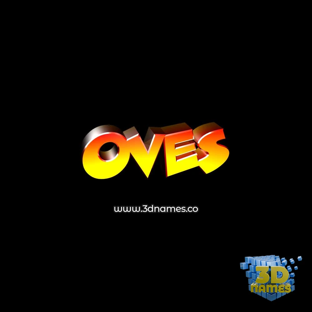 oves in Black Background style - 3D name wallpaper