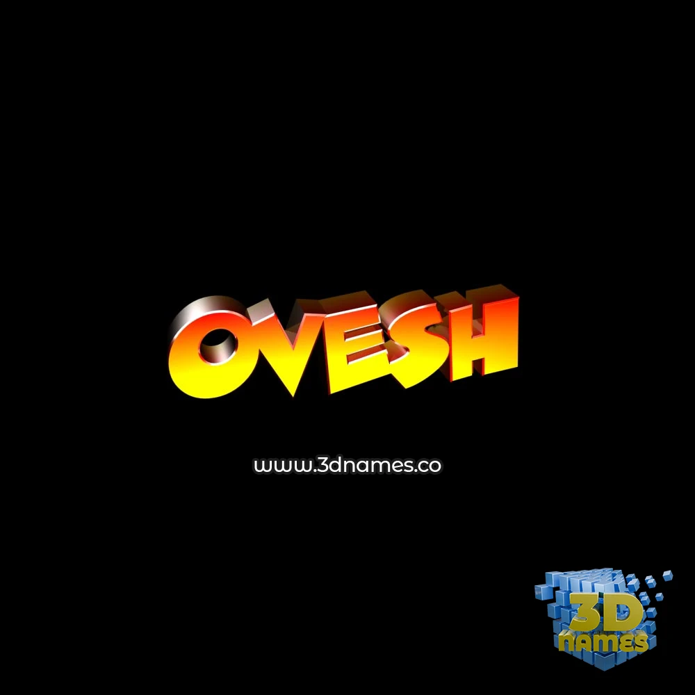 ovesh in Black Background style - 3D name wallpaper