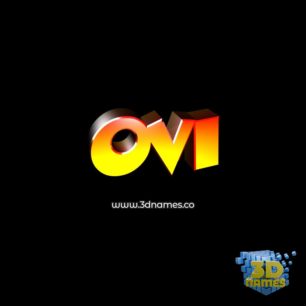ovi in Black Background style - 3D name wallpaper