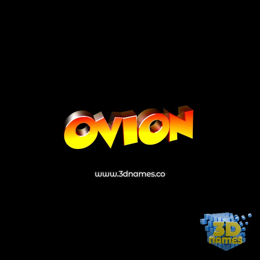 ovion in Black Background style - 3D name wallpaper