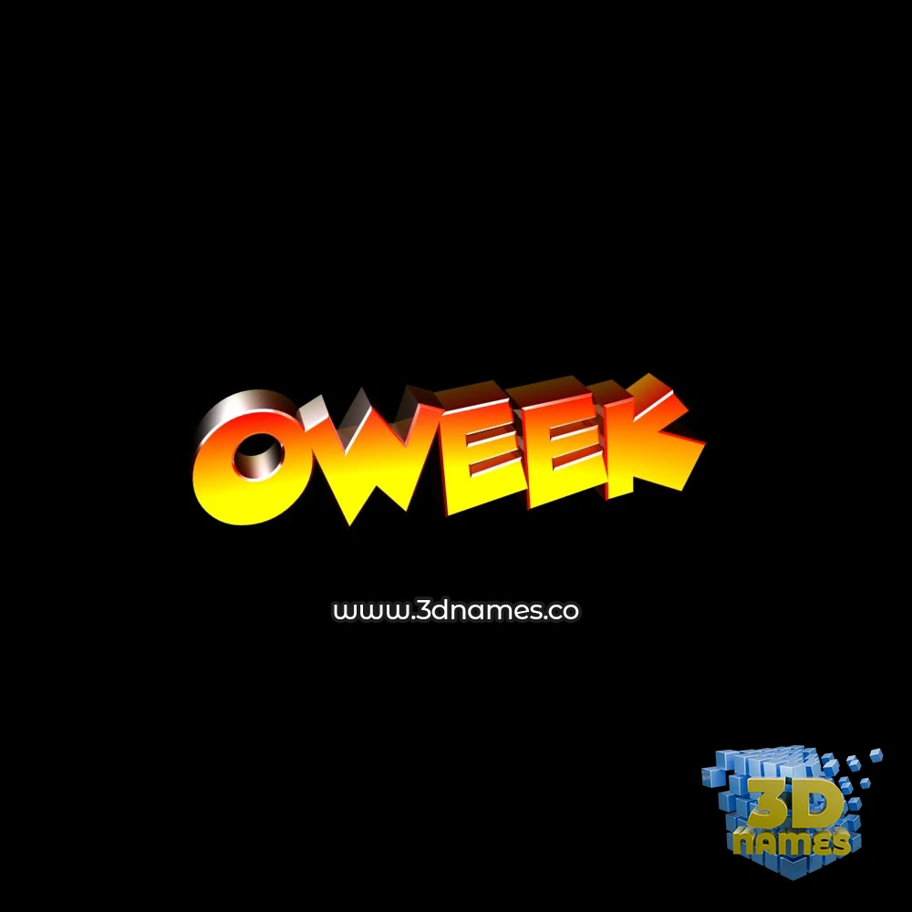 oweek in Black Background style - 3D name wallpaper