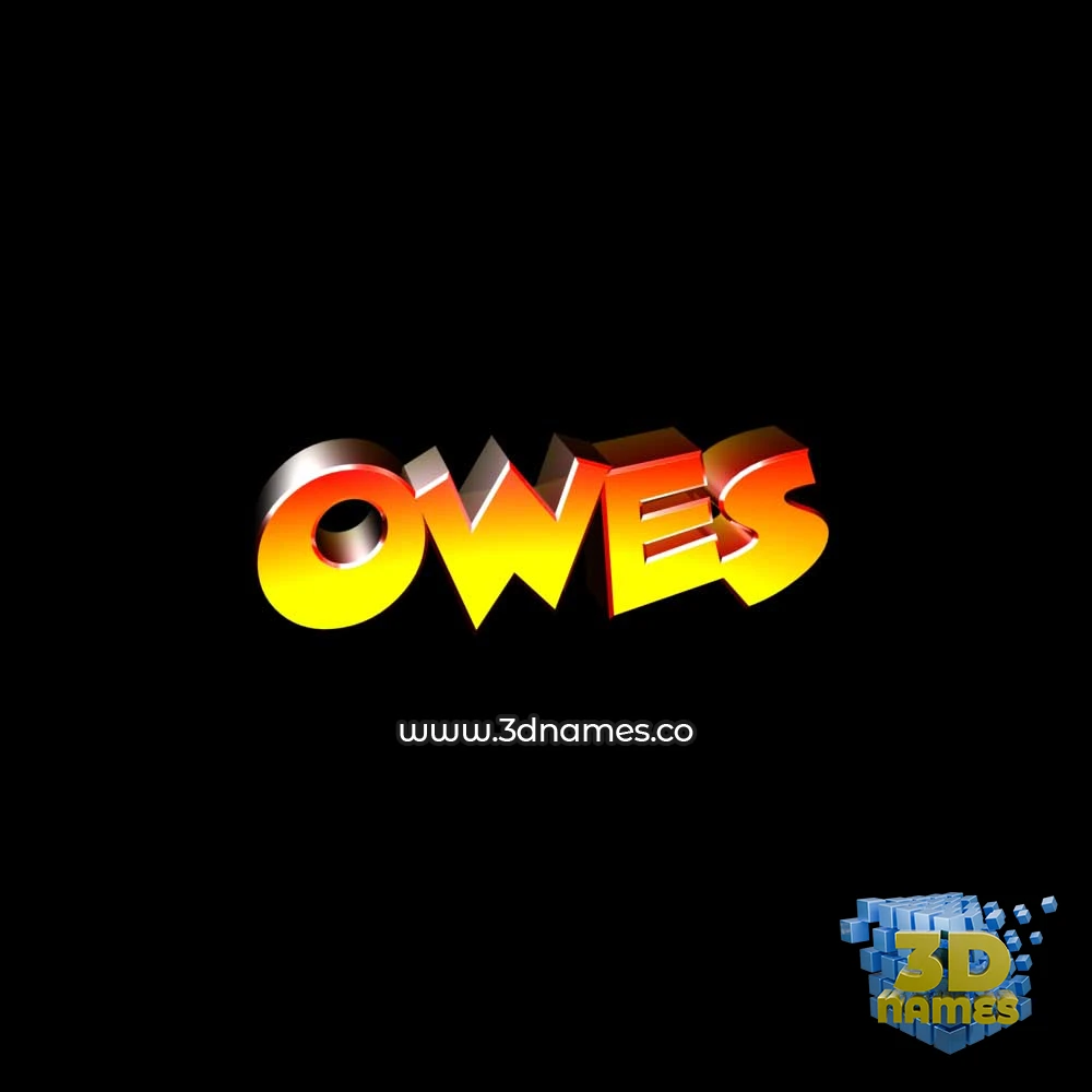 owes in Black Background style - 3D name wallpaper