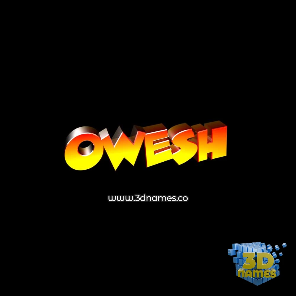 owesh in Black Background style - 3D name wallpaper