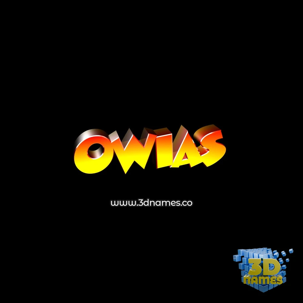 owias in Black Background style - 3D name wallpaper