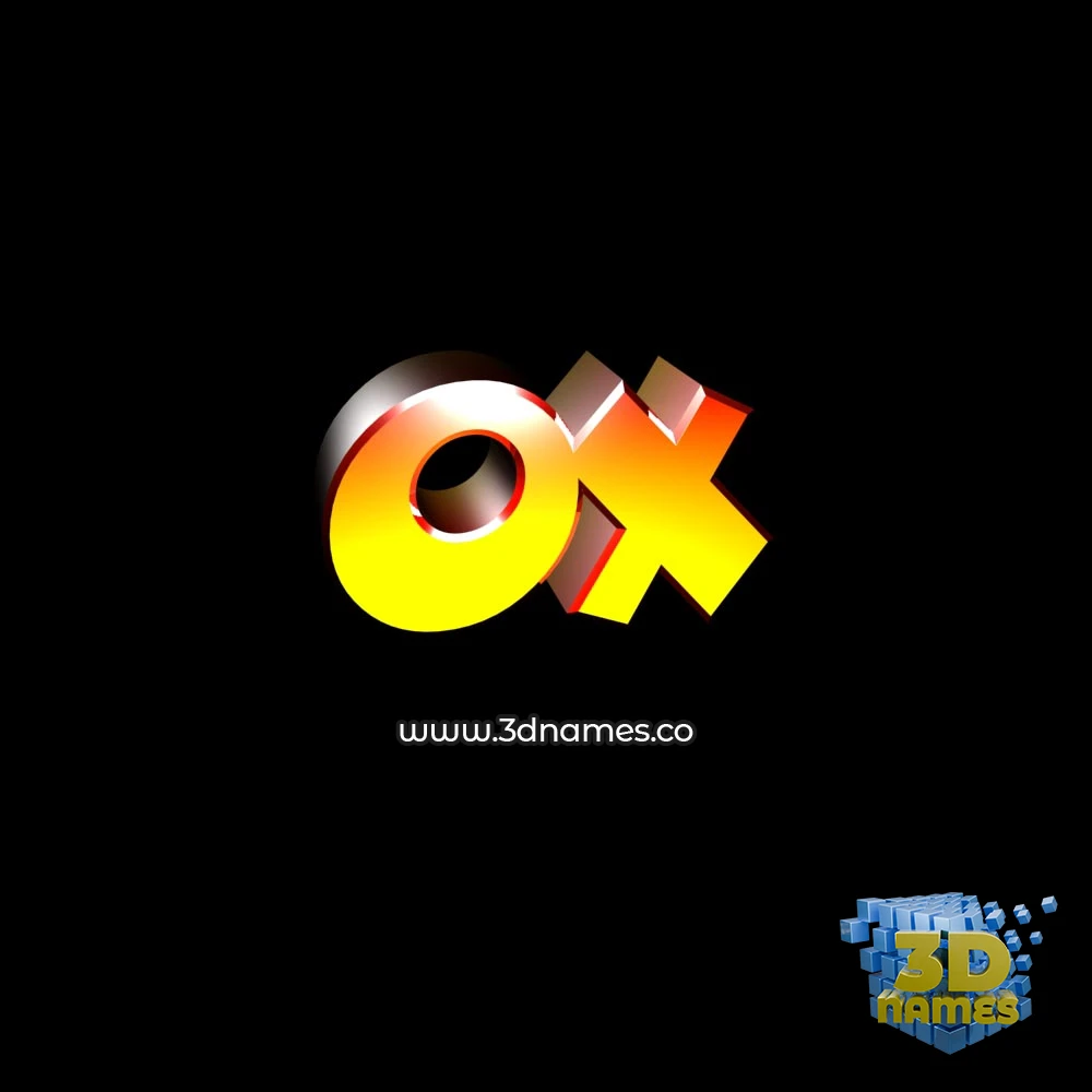 ox in Black Background style - 3D name wallpaper