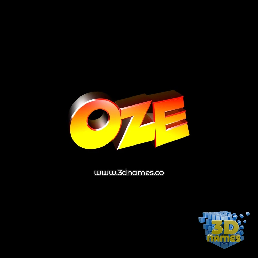 oze in Black Background style - 3D name wallpaper