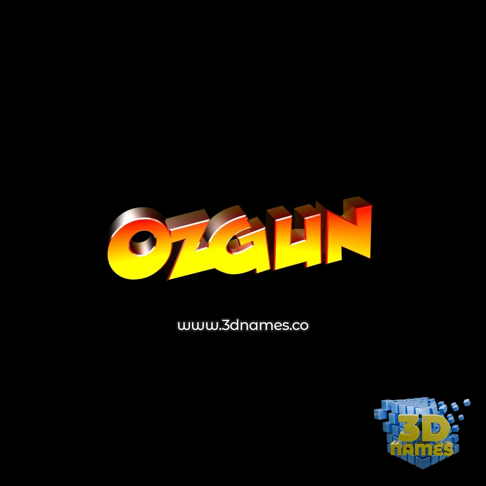 ozgun in Black Background style - 3D name wallpaper