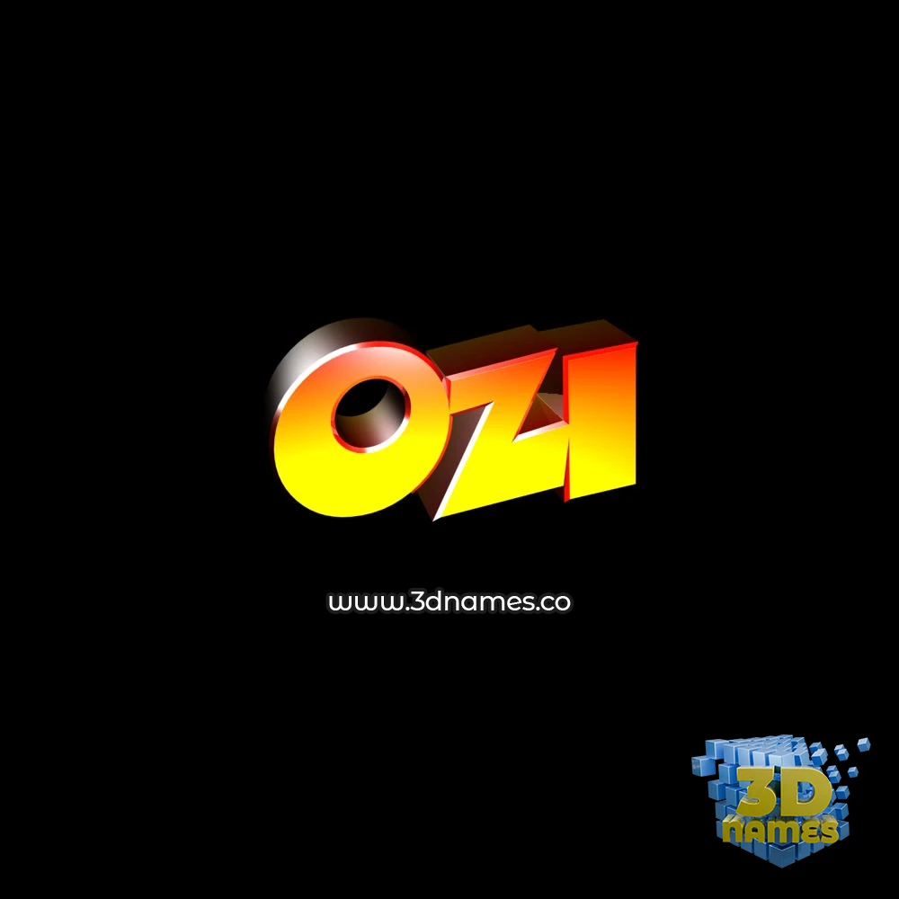 ozi in Black Background style - 3D name wallpaper