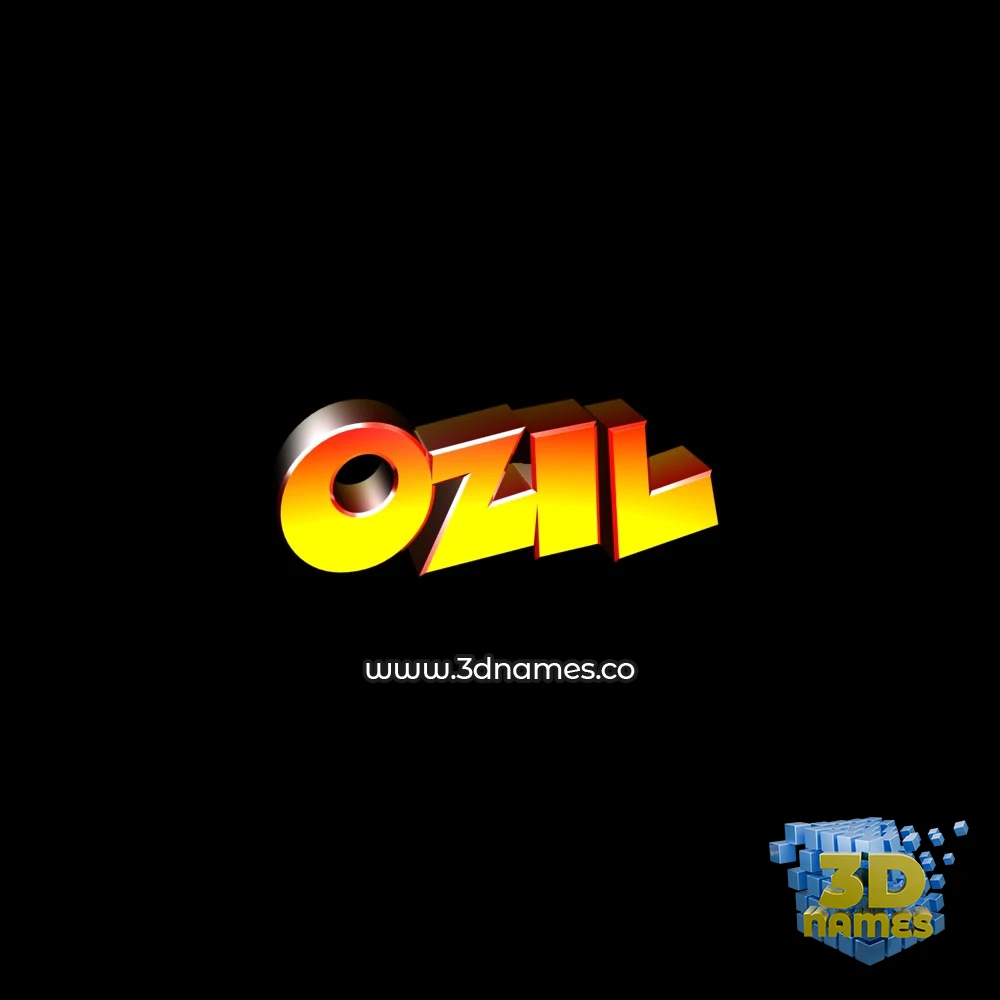 ozil in Black Background style - 3D name wallpaper