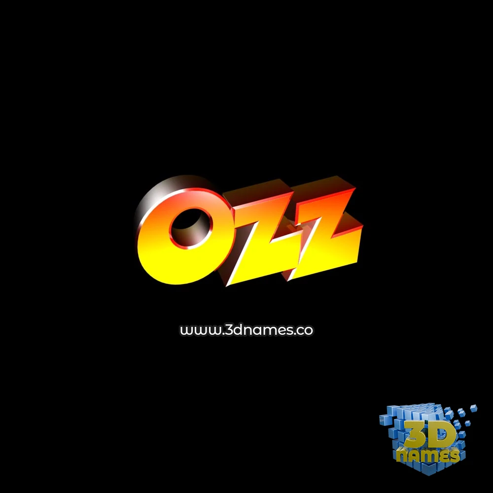 ozz in Black Background style - 3D name wallpaper