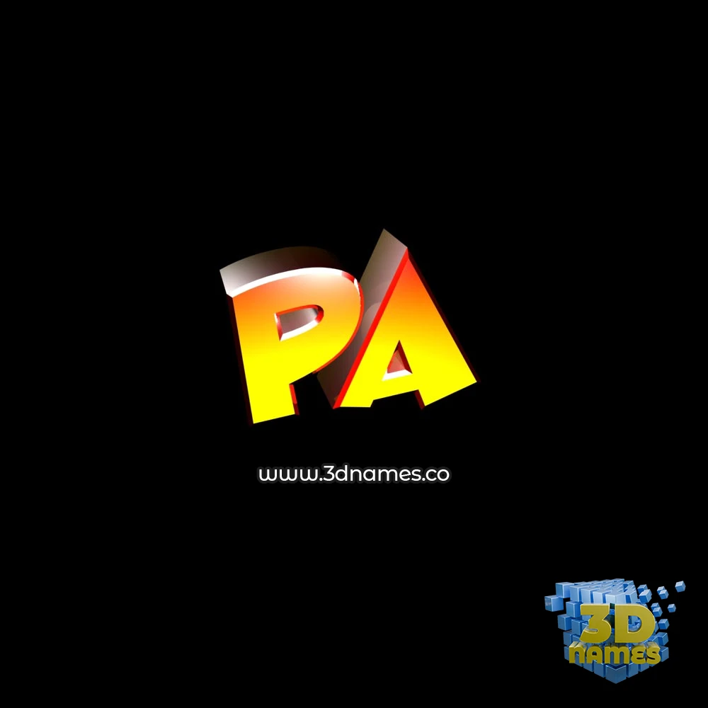 pa in Black Background style - 3D name wallpaper