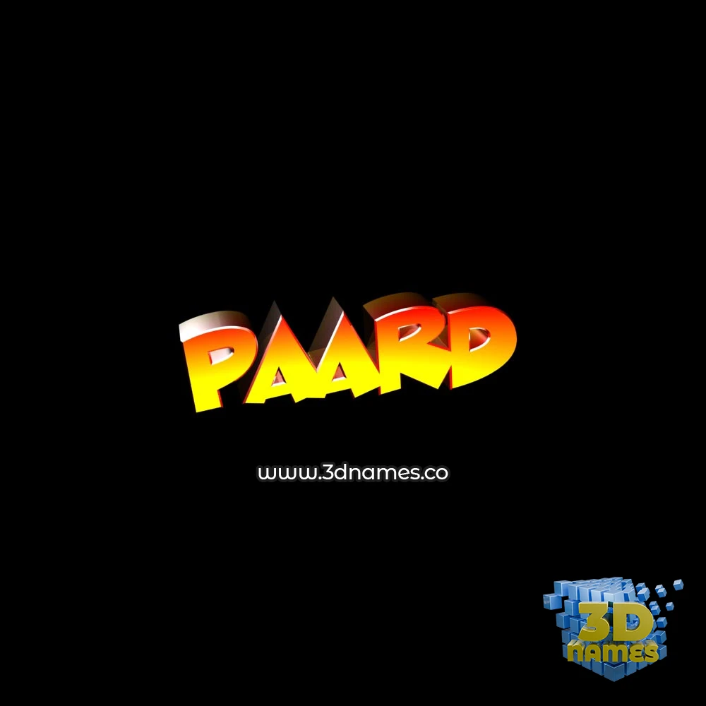 paard in Black Background style - 3D name wallpaper