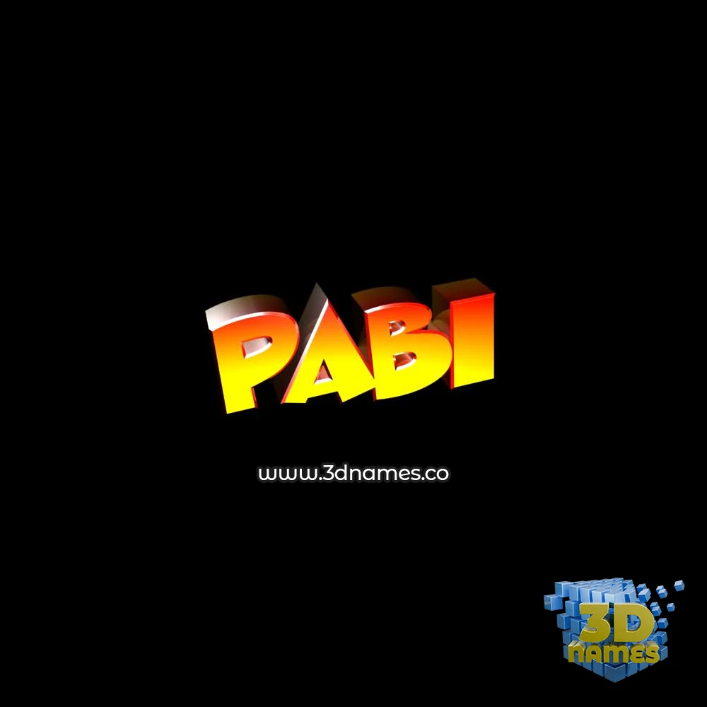 pabi in Black Background style - 3D name wallpaper