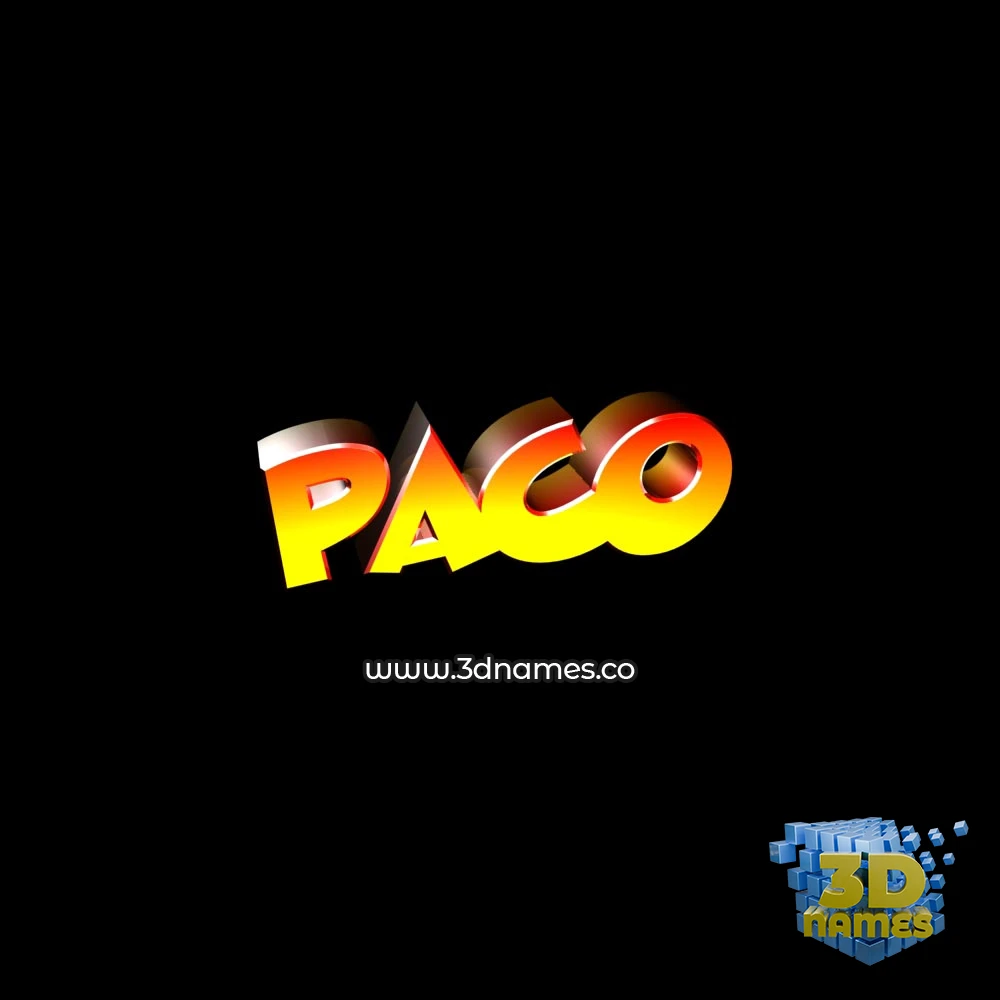 paco in Black Background style - 3D name wallpaper