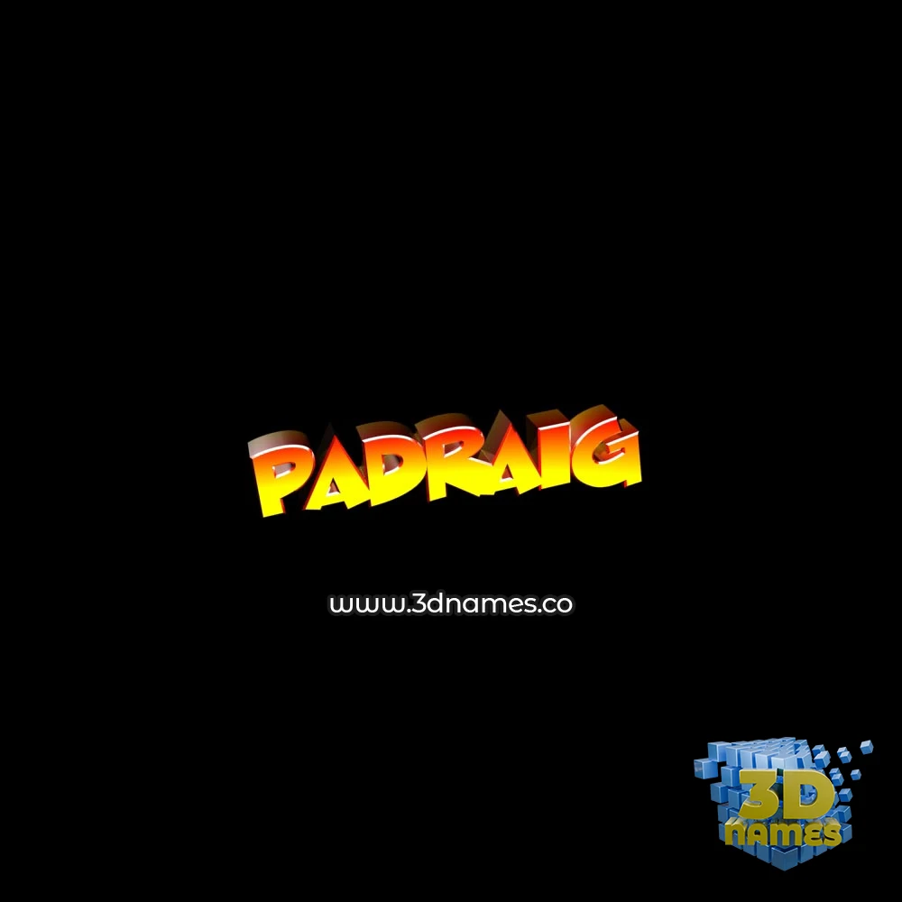 padraig in Black Background style - 3D name wallpaper