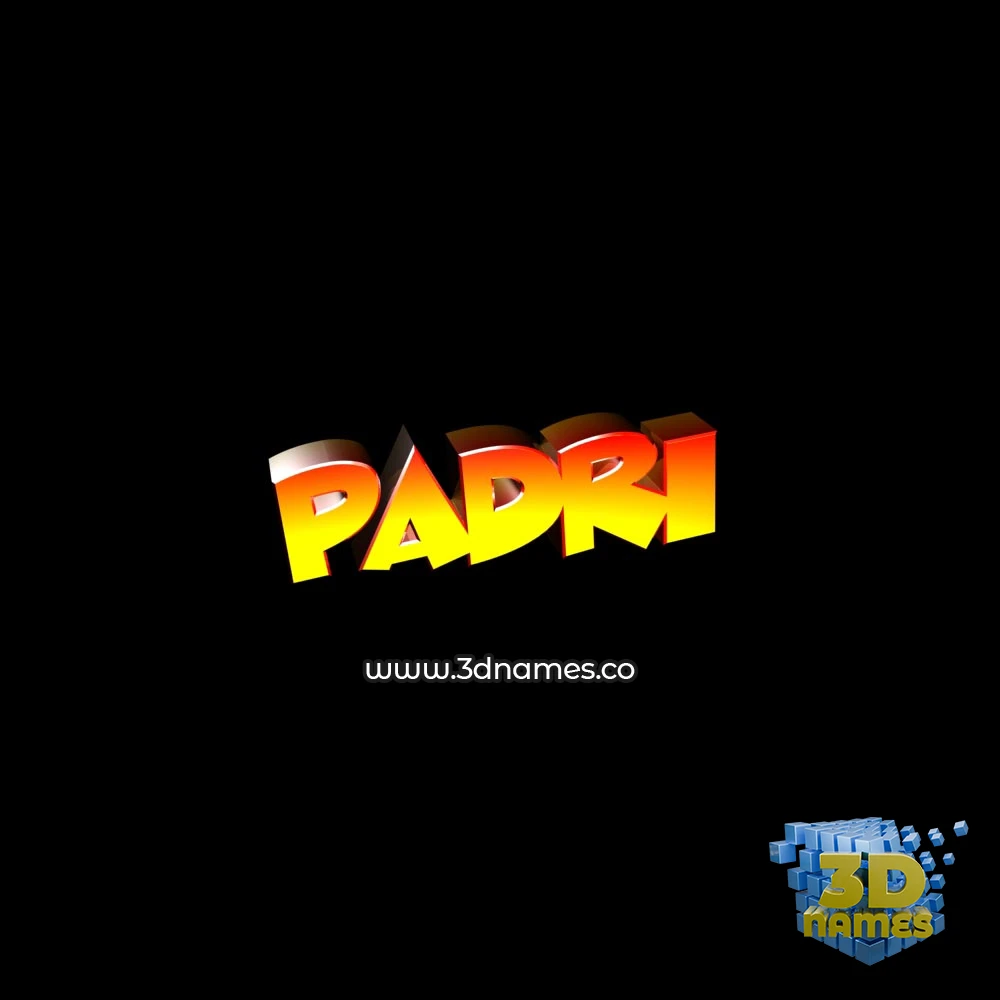 padri in Black Background style - 3D name wallpaper