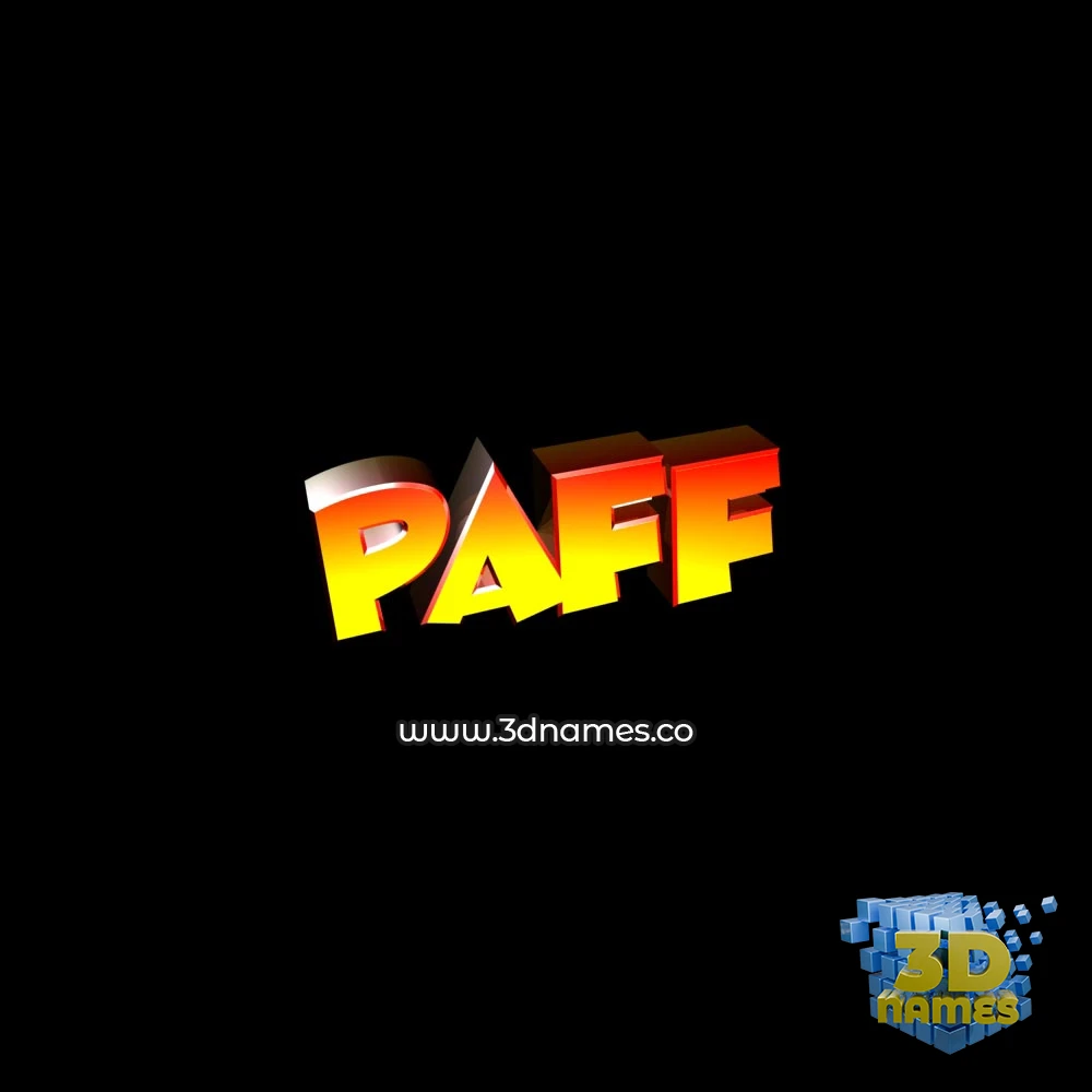 paff in Black Background style - 3D name wallpaper