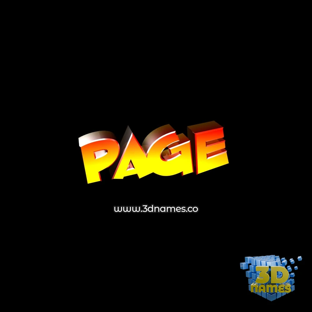 page in Black Background style - 3D name wallpaper