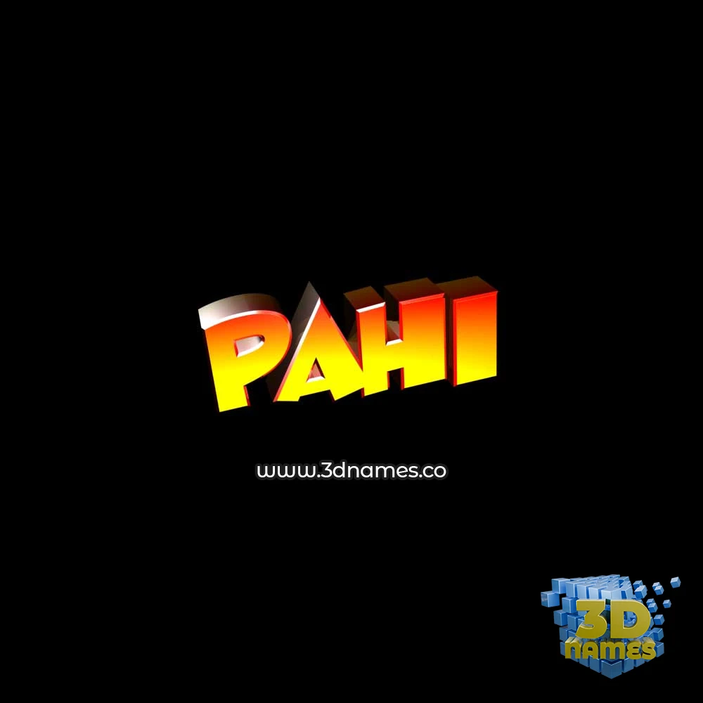 pahi in Black Background style - 3D name wallpaper