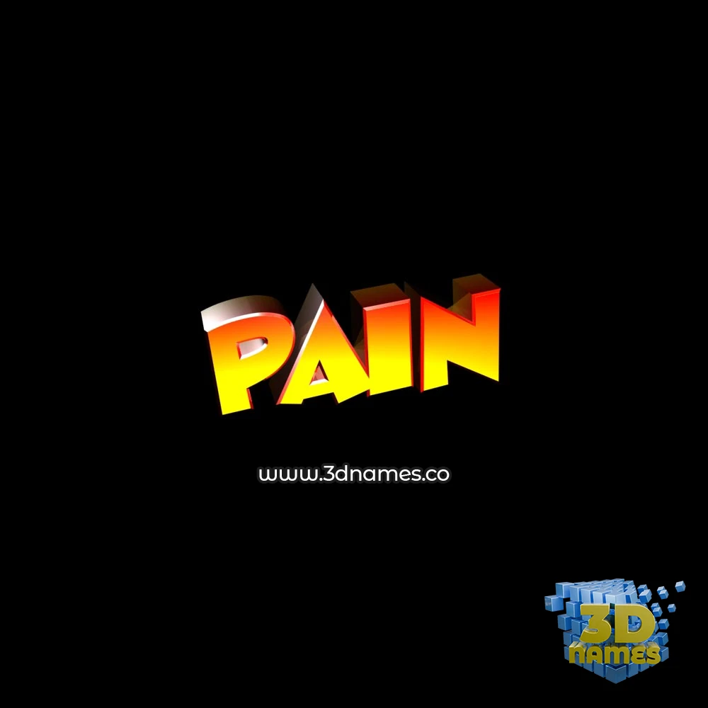 pain in Black Background style - 3D name wallpaper