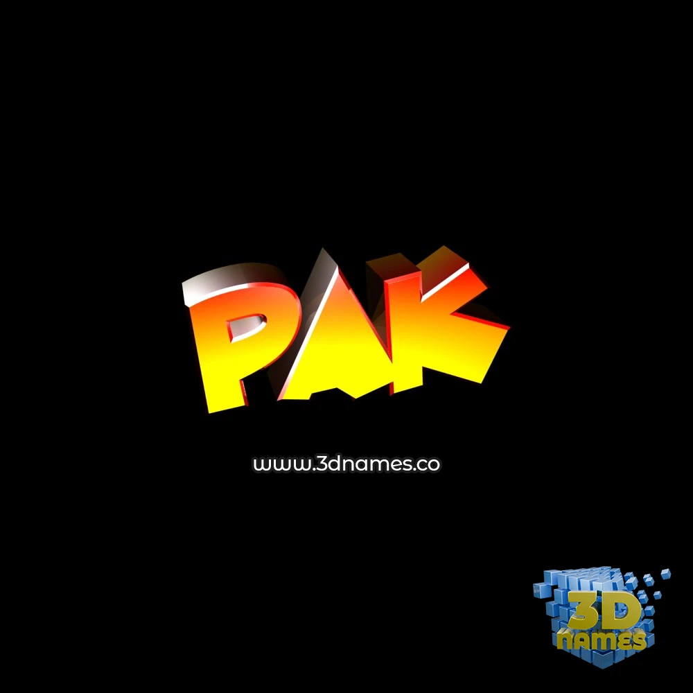 pak in Black Background style - 3D name wallpaper