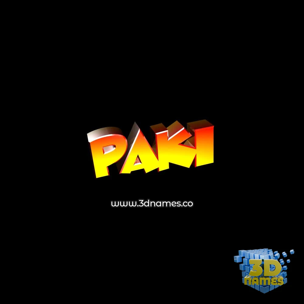 paki in Black Background style - 3D name wallpaper