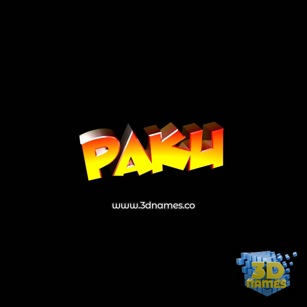 paku in Black Background style - 3D name wallpaper