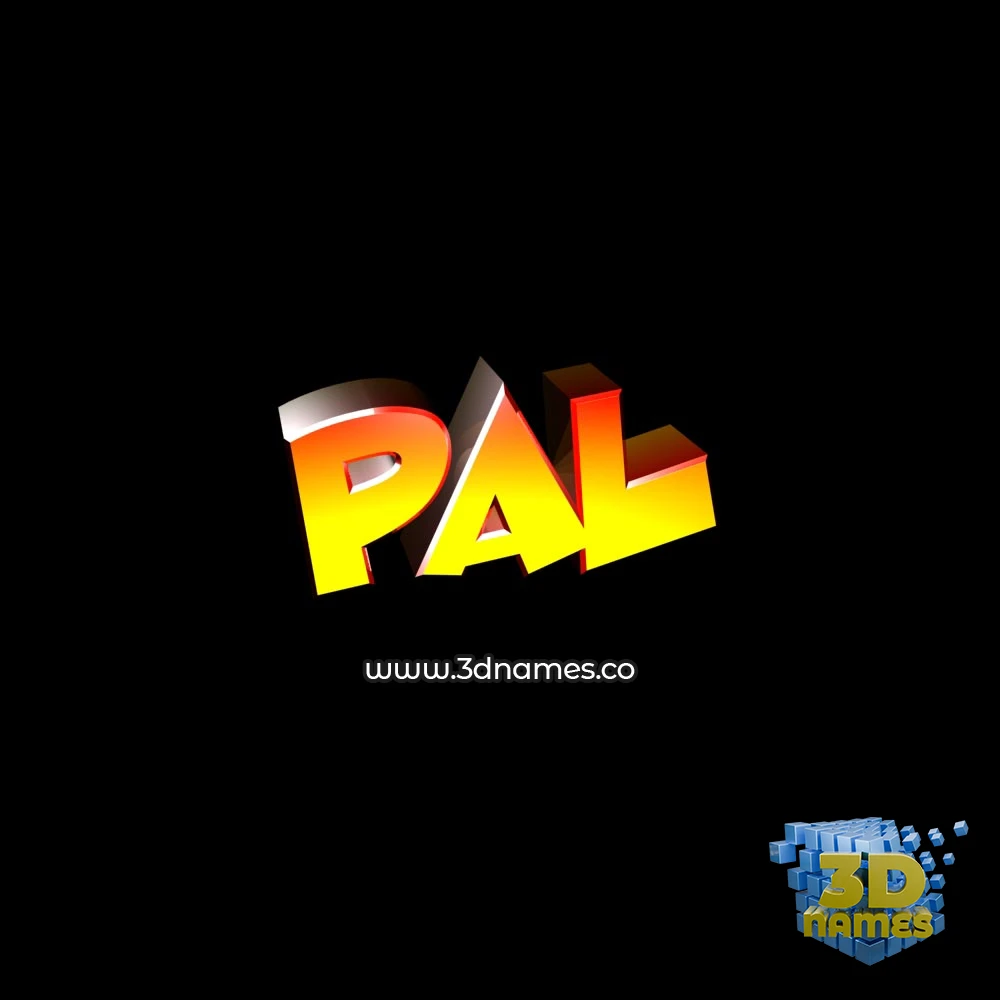 pal in Black Background style - 3D name wallpaper