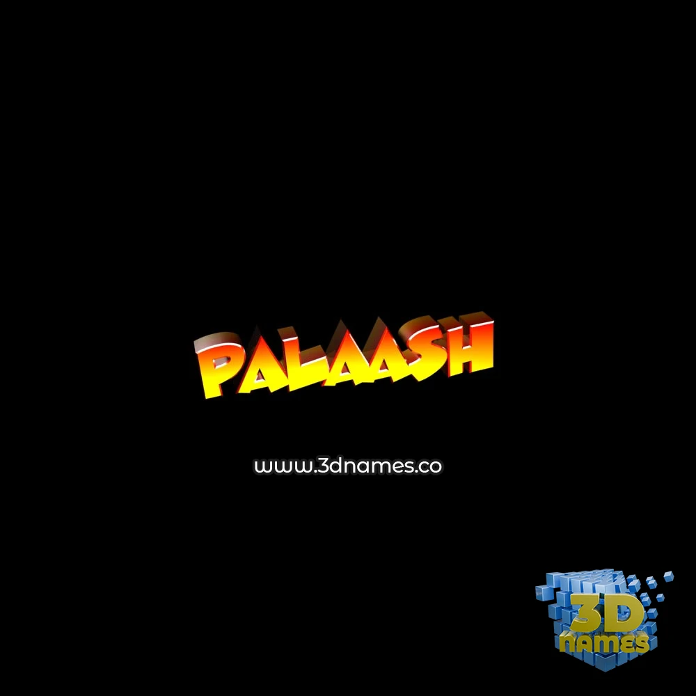 palaash in Black Background style - 3D name wallpaper