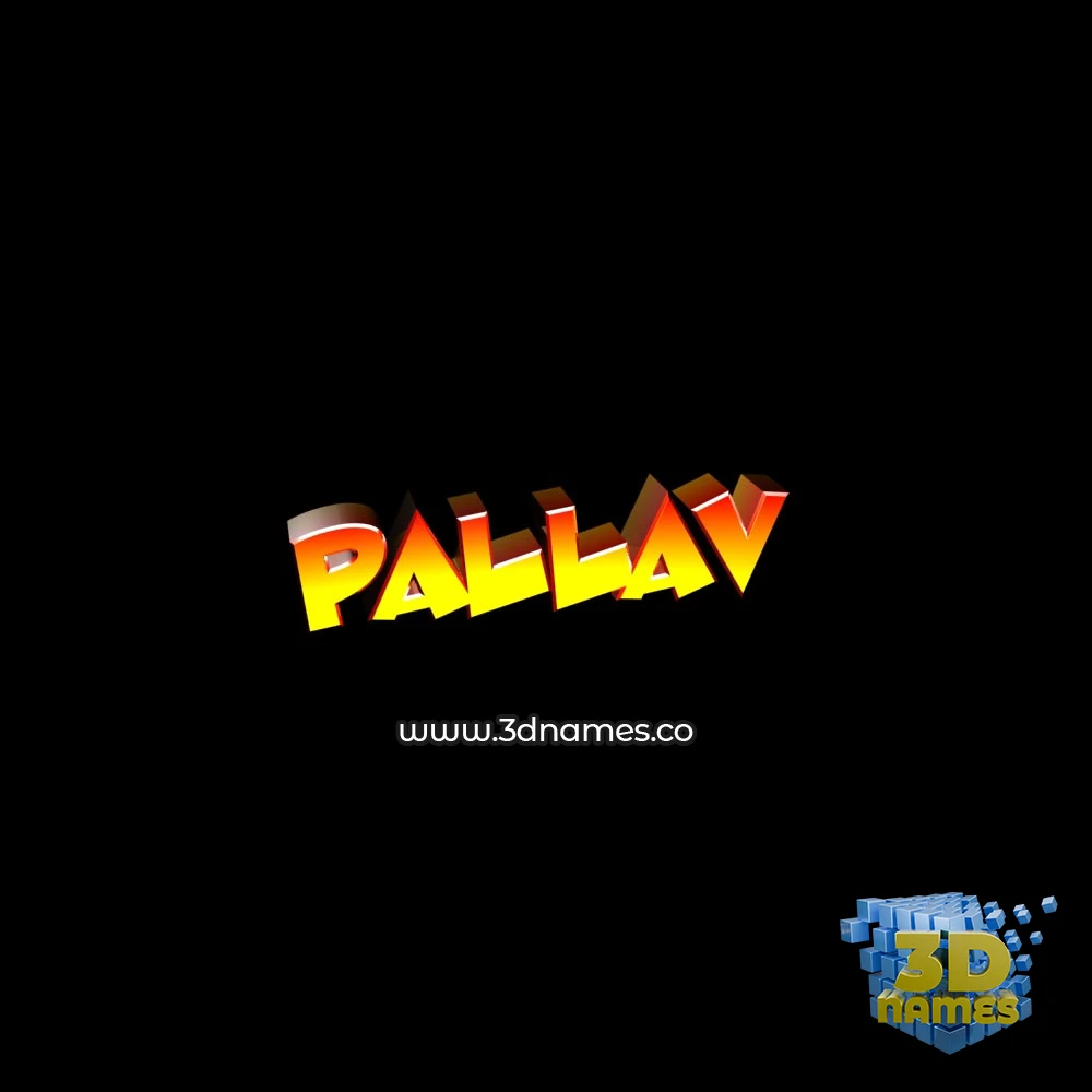 pallav in Black Background style - 3D name wallpaper
