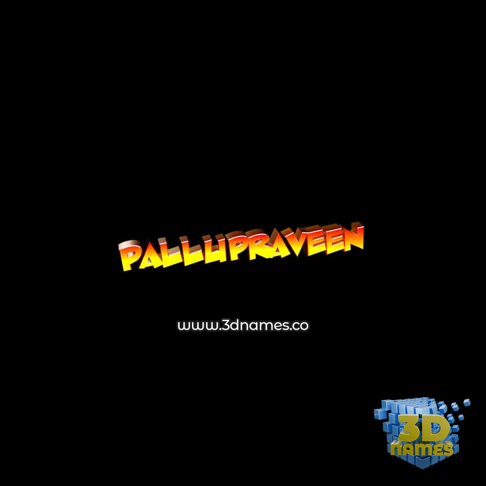 pallupraveen in Black Background style - 3D name wallpaper
