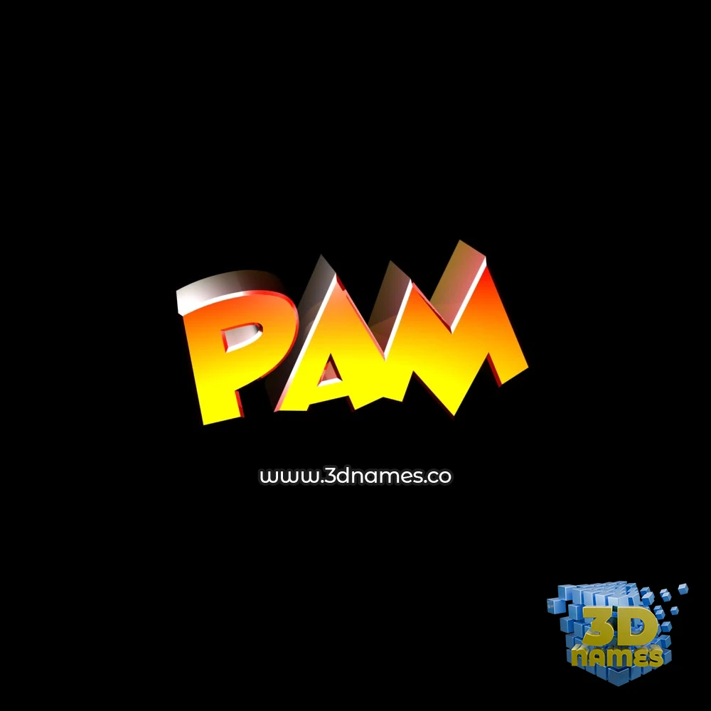 pam in Black Background style - 3D name wallpaper