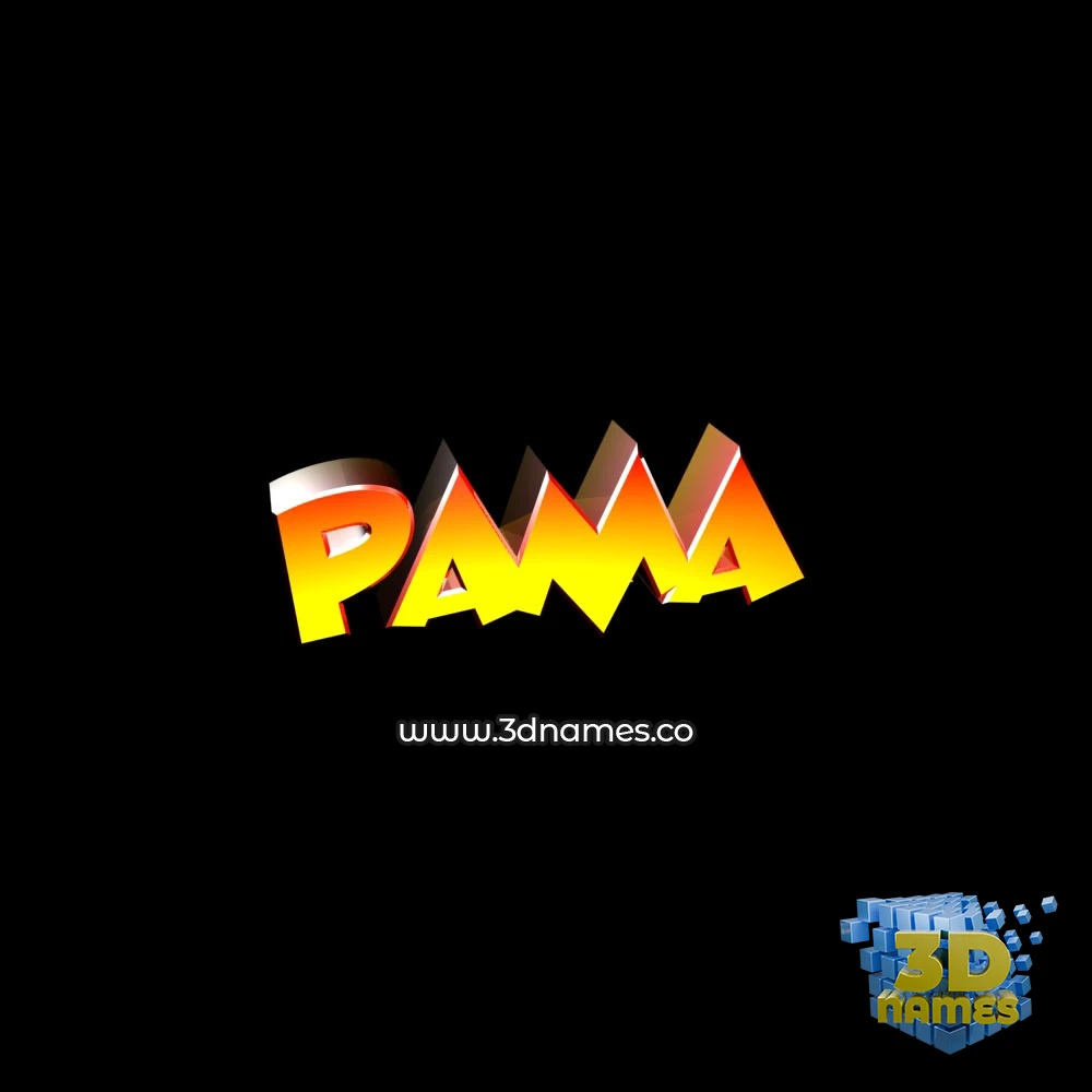 pama in Black Background style - 3D name wallpaper