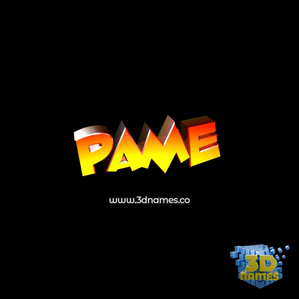 pame in Black Background style - 3D name wallpaper