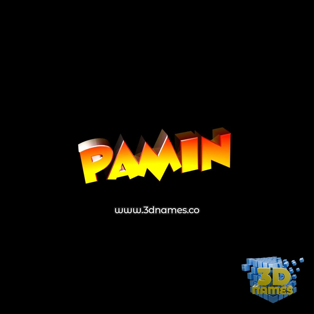 pamin in Black Background style - 3D name wallpaper