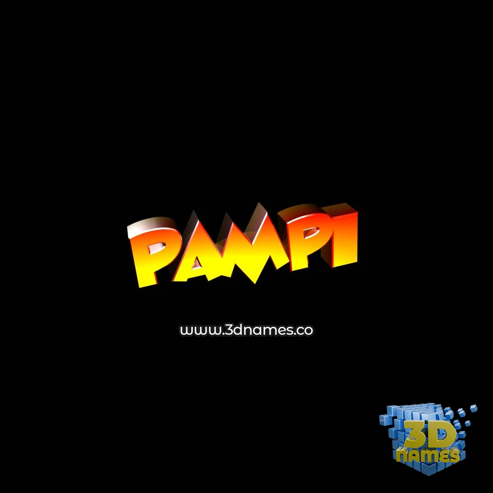 pampi in Black Background style - 3D name wallpaper