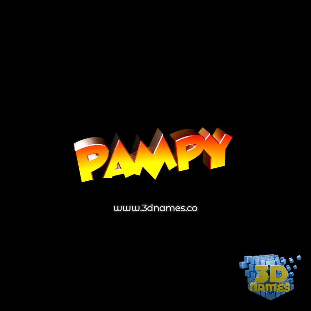 pampy in Black Background style - 3D name wallpaper