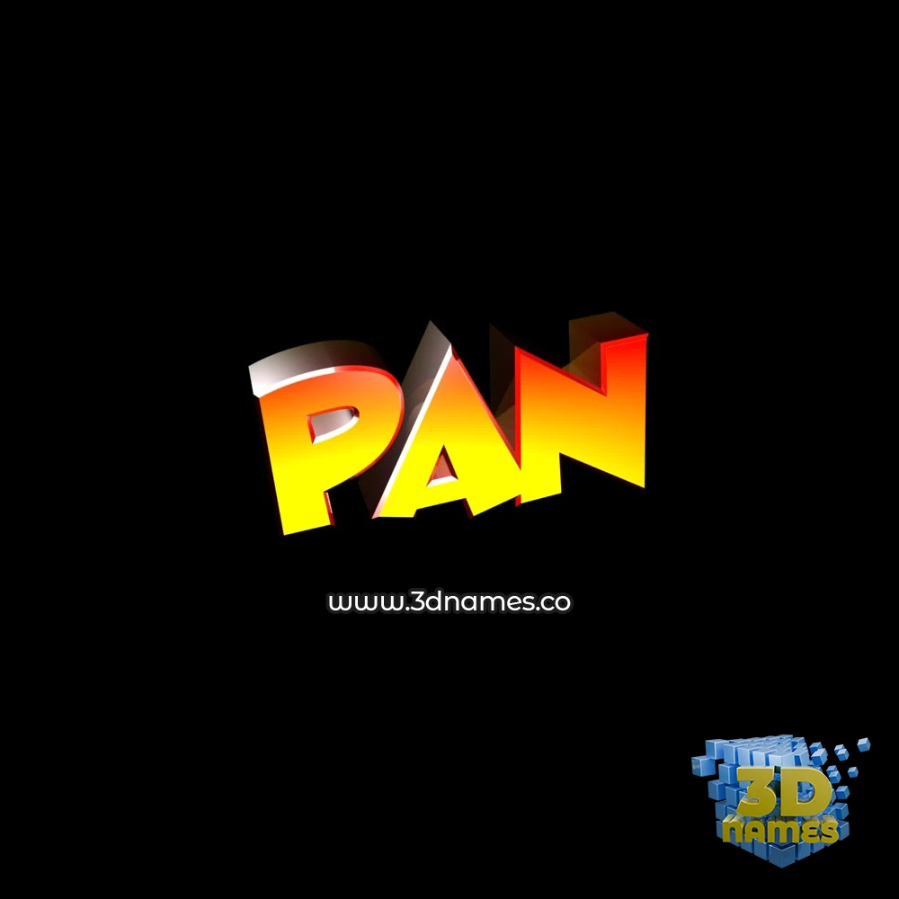 pan in Black Background style - 3D name wallpaper
