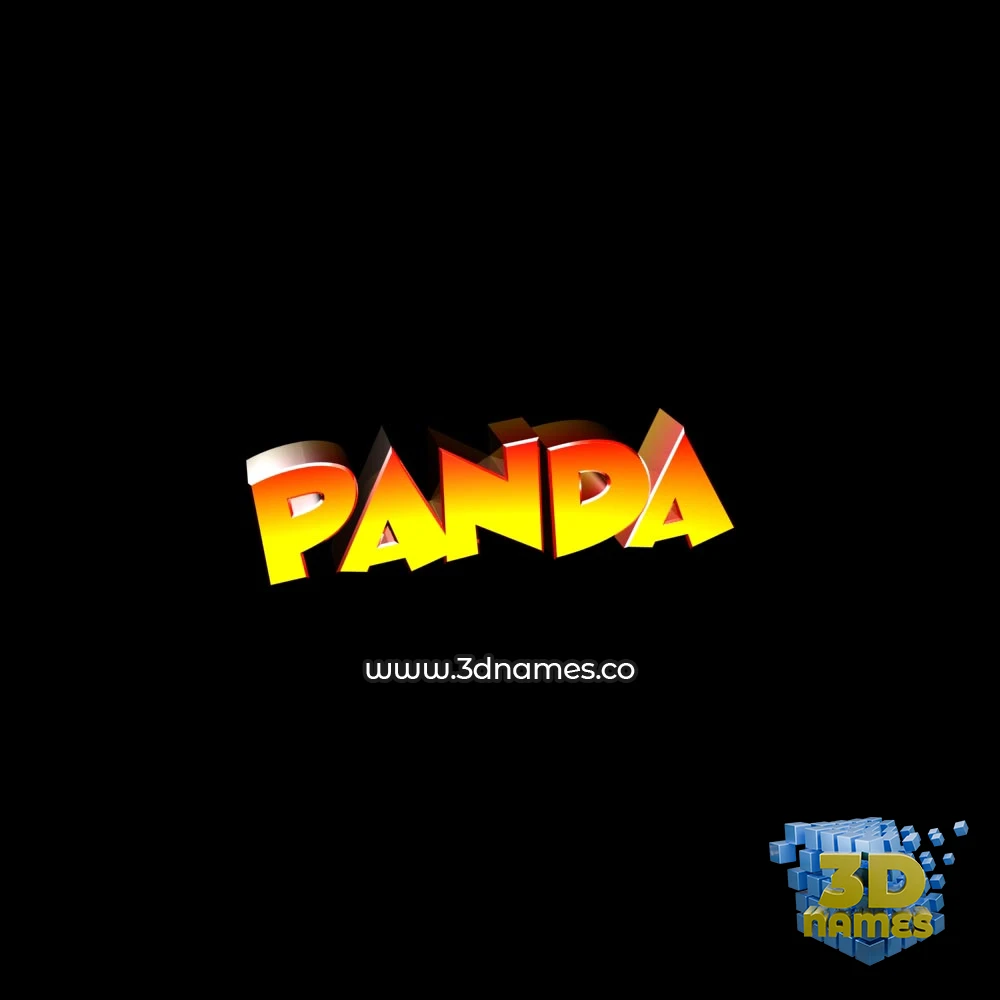 panda in Black Background style - 3D name wallpaper