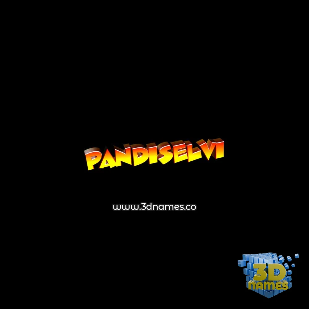 pandiselvi in Black Background style - 3D name wallpaper