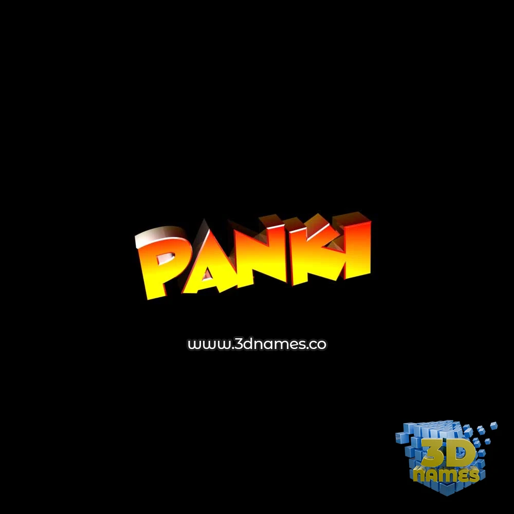 panki in Black Background style - 3D name wallpaper