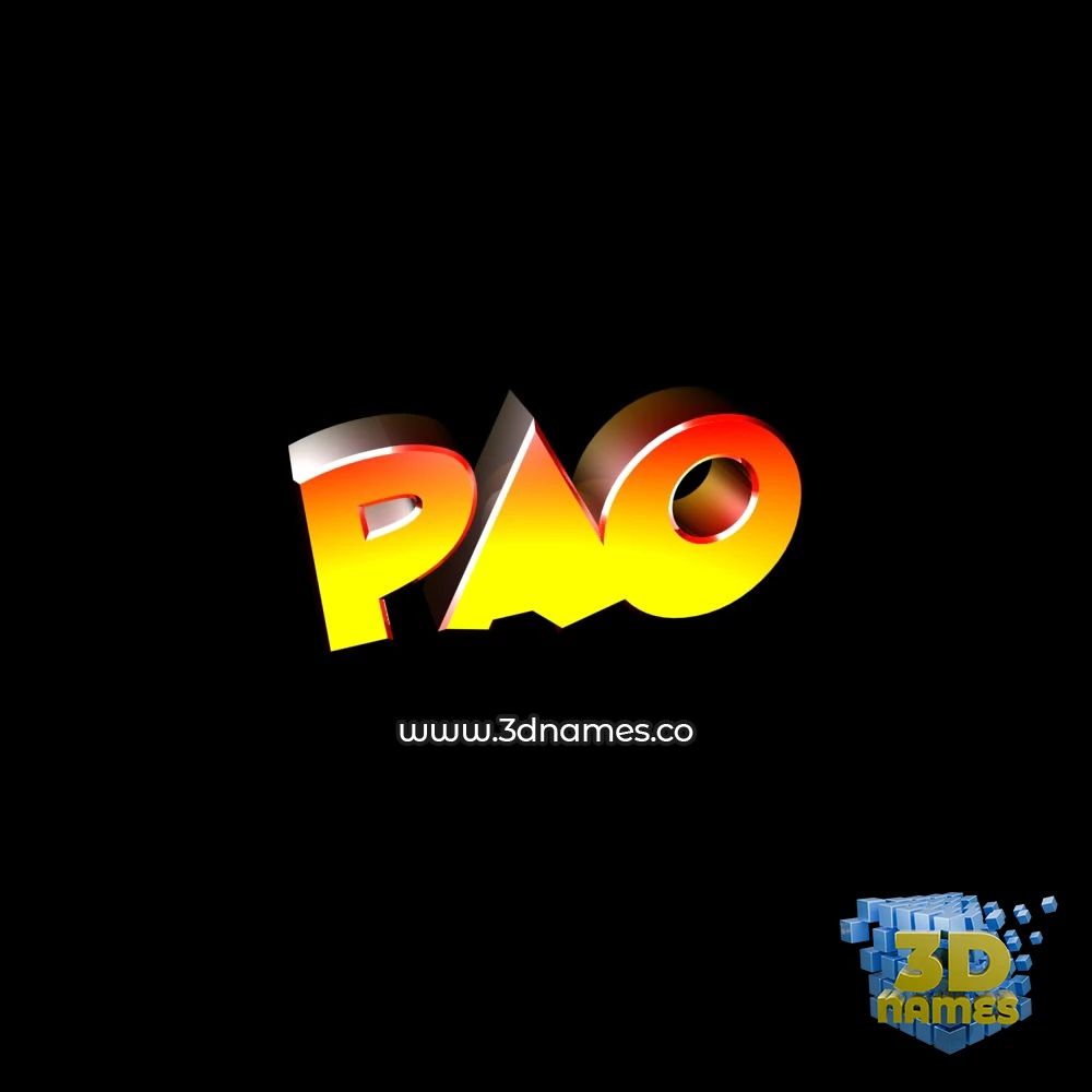 pao in Black Background style - 3D name wallpaper
